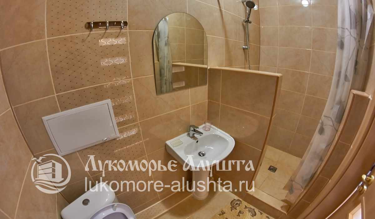 Санузел с душем и раковиной